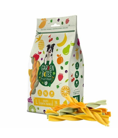 Duvo+ Garden Bites Fruity Dental Swirls 16cm - 15pcs Mixed Colors